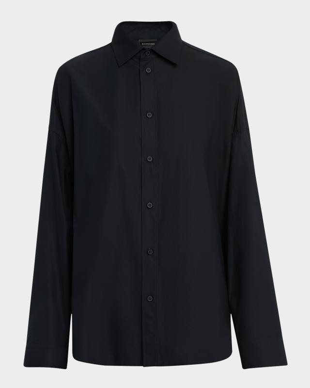 Lace-Up Button-Down Shirt